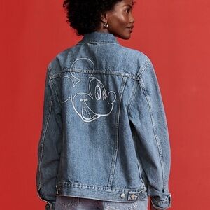 Old Navy Blue Jean Jacket with Mickey Mouse Design